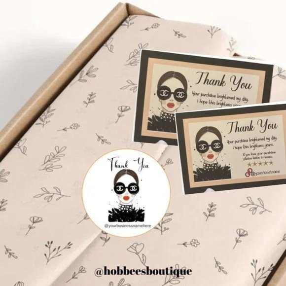 Set Of 100 thank you cards and 100  Thank You Stickers - Picture 1 of 3